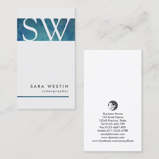 Videograaf Beeldende Kunst Monogram Visitekaartje (Voorkant / Achterkant)