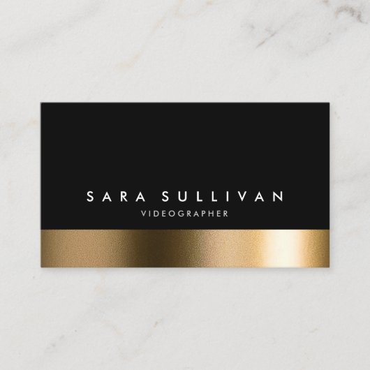 Videograaf Bold Zwart Goud Visitekaartje (Voorkant)