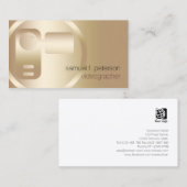 Videograaf Elegant Goud Video Strip Pictogram Visitekaartje (Voorkant / Achterkant)