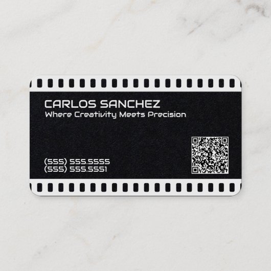 🎞️ Videograaf Filmmaker Custom QR Visitekaartje (Achterkant)