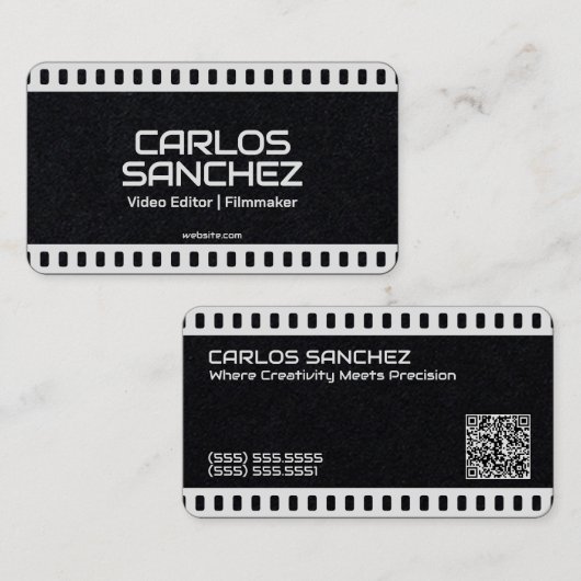 🎞️ Videograaf Filmmaker Custom QR Visitekaartje (Voorkant / Achterkant)