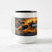 Videograaf met actie tweekleurige koffiemok (Voorkant links)