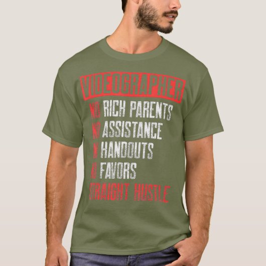 Videograaf Rich Video ography Filmmaker Gift T-shirt (Voorkant)