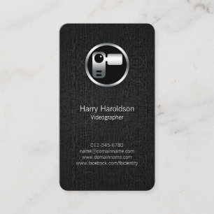 Videograaf Videocamera BlackGrunge BusinessCard Visitekaartje