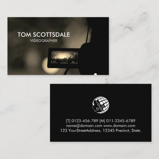 Videograaf Videoproductie Visitekaartje (Voorkant / Achterkant)