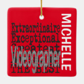 Videografe Extraordinaire CUSTOM Keramisch Ornament (Achterkant)