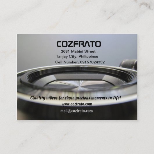 Videografie - Video-Visitekaartje Visitekaartje (Voorkant)