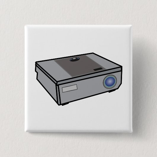 Videoprojector Vierkante Button 5,1 Cm (Voorkant)