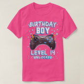 Videospel 14e gamer jongens Niveau 14 unlo T-shirt (Design voorkant)
