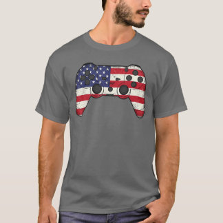 Videospel 4 juli Amerikaanse vlag Gamen Gamer  T-shirt
