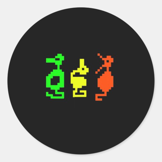 Videospel 8-bit Adventure Dragon Ronde Sticker (Voorkant)