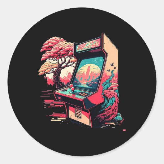 Videospel Arcade 1 Ronde Sticker (Voorkant)
