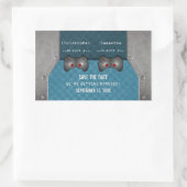Videospel Bewaar de Datum Stickers, Blauw Rechthoekige Sticker (Tas)