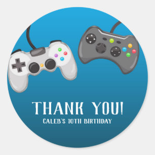 Videospel Controllers Gamer Verjaardagsfeestje Fav Ronde Sticker