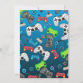 Videospel Controllers Gamer Verjaardagsfeestje Kaart (Achterkant)