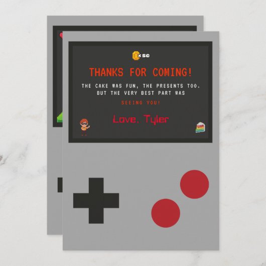 Videospel Dank u kaart (Voorkant / Achterkant)