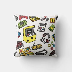 Videospel, doodle set kussen