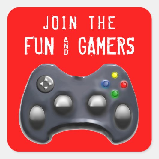 videospel feestje vierkante sticker (Voorkant)