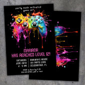 Videospel Gamer Meisje Verjaardagsfeestje Kaart