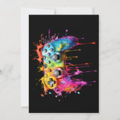 Videospel Gamer Meisje Verjaardagsfeestje Kaart (Achterkant)