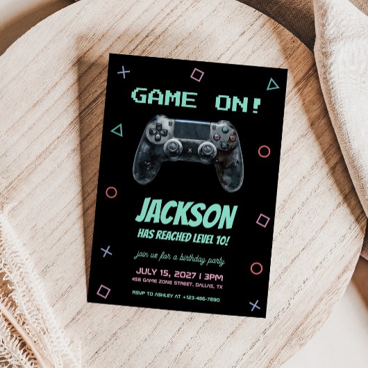 Videospel Gaming Verjaardagsfeestje Kaart