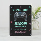 Videospel Gaming Verjaardagsfeestje Kaart (Staand voorkant)