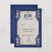 Videospel Geek Blauw Bruiloft RSVP Kaartje (Voorkant / Achterkant)