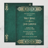 Videospel Geek Groene Bruiloft Kaart (Voorkant / Achterkant)