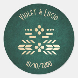 Videospel Geek Groene Bruiloft Ronde Sticker