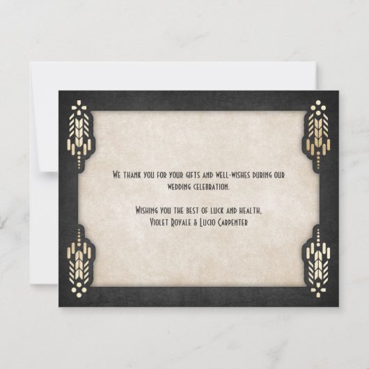 Videospel Geek Zwart Bruiloft Bedankkaart (Achterkant)