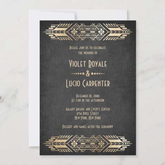 Videospel Geek Zwart Bruiloft Kaart (Voorkant)