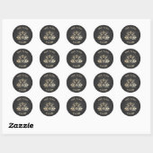 Videospel Geek Zwart Bruiloft Ronde Sticker (Vel)