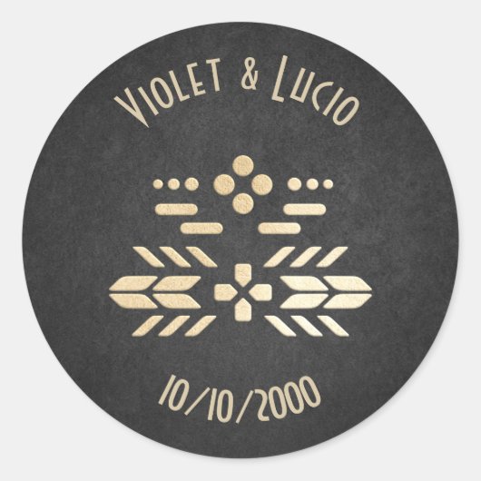 Videospel Geek Zwart Bruiloft Ronde Sticker (Voorkant)