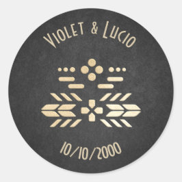 Videospel Geek Zwart Bruiloft Ronde Sticker