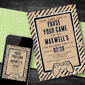 Videospel Grappige Verjaardag uitnodiging