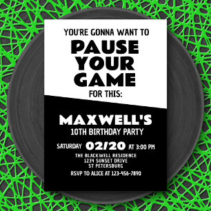 Videospel Grappige Verjaardag uitnodiging