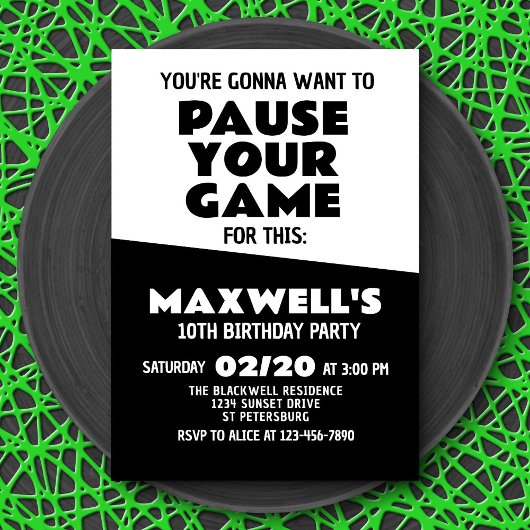 Videospel Grappige Verjaardag uitnodiging