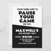 Videospel Grappige Verjaardag uitnodiging (Voorkant)