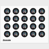 Videospel Keeshond Dog Gaming Ronde Sticker (Vel)
