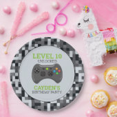 Videospel Level Up Controller Verjaardagsfeestje Papieren Bordje (Feest)