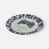 Videospel Level Up Controller Verjaardagsfeestje Papieren Bordje (Gekanteld)