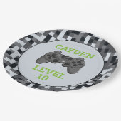 Videospel Level Up Controller Verjaardagsfeestje   Papieren Bordje (Gekanteld)