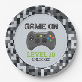 Videospel Level Up Controller Verjaardagsfeestje Papieren Bordje