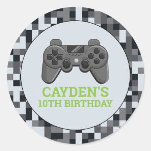 Videospel Level Up Controller Verjaardagsfeestje Ronde Sticker