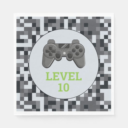 Videospel Level Up Controller Verjaardagsfeestje Servet (Voorkant)