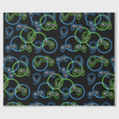 Videospel Neon Blauw & Groen Patroon Cadeaupapier (Vlak)