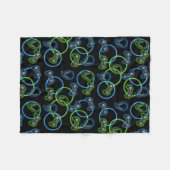 Videospel Neon Blauw & Groen Patroon Fleece Deken (Voorkant (Horizontaal))