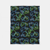 Videospel Neon Blauw & Groen Patroon Fleece Deken (Voorkant)