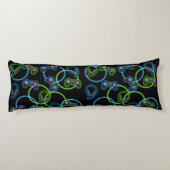 Videospel Neon Blauw & Groen Patroon Lichaamskussen (Achterkant)