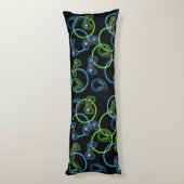 Videospel Neon Blauw & Groen Patroon Lichaamskussen (Achterkant (Verticaal))